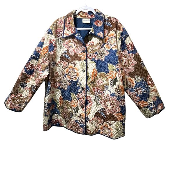 Alfred Dunner Women's Quilted Silk Jacket, Lightweight, No Size Tag, approx 3X - Picture 1 of 6
